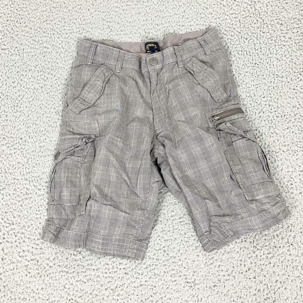 Alpha Industries Cargo Shorts Mens 32 Gray Plaid Cotton Canvas Military Utility